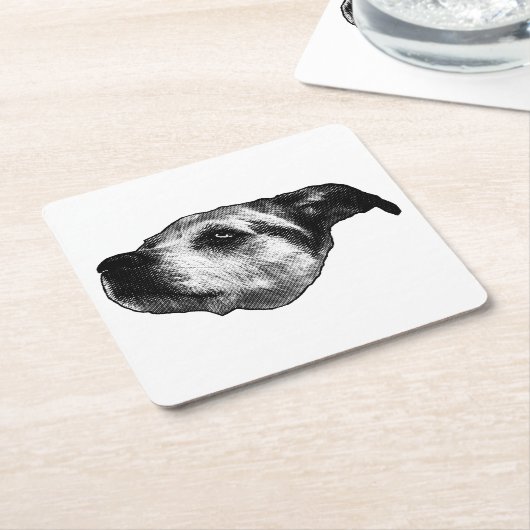 Afterglow Dot Sip — Terrier Rechteckiger Pappuntersetzer (angewinkelt)