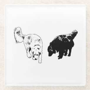 Afterglow Edge — Retriever Duo Glasuntersetzer