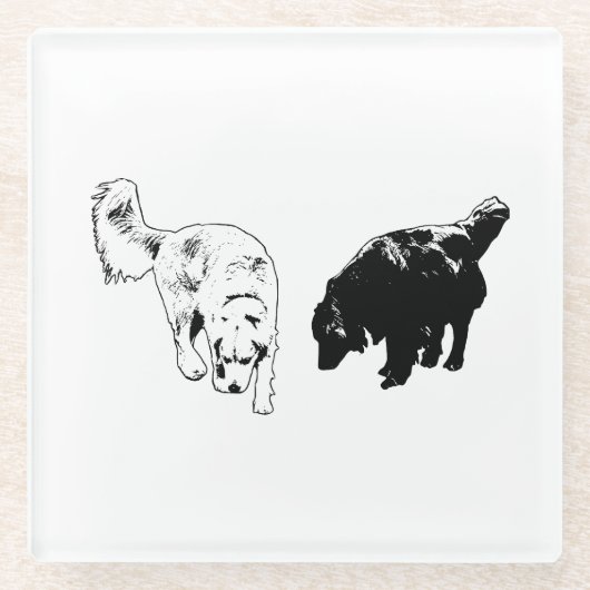 Afterglow Edge — Retriever Duo Glasuntersetzer (Vorderseite)