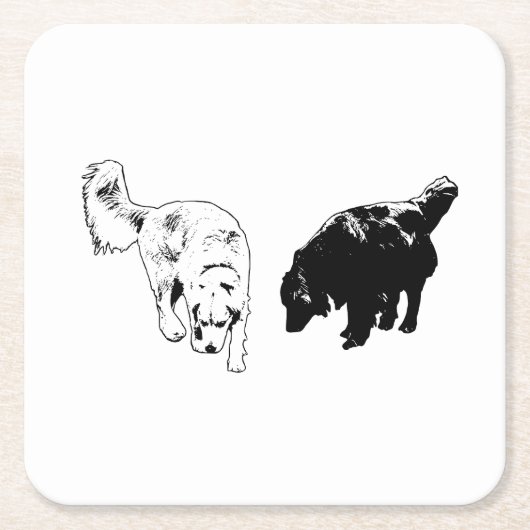 Afterglow Edge — Retriever Duo Rechteckiger Pappuntersetzer (Vorderseite)