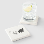 Afterglow Edge — Retriever Duo Steinuntersetzer (Seitenansicht)