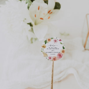 Afterglow Floral Garden   Hochzeitsgeschenk Runder Aufkleber