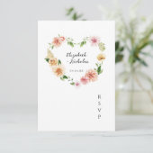 Afterglow Garden Floral Heart QR Code Wedding RSVP (Stehend Vorderseite)