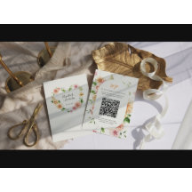Afterglow Garden Floral Heart QR Code Wedding RSVP