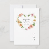 Afterglow Garden Floral Heart QR Code Wedding RSVP Karte (Vorderseite)