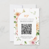 Afterglow Garden Floral Heart QR Code Wedding RSVP Karte (Rückseite)
