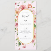 Afterglow Garden Florals Hochzeitsmenü Menükarte (Vorderseite)