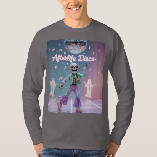 Afterlife Disco – Groovy Skeleton Dance in Pastel  T-Shirt (Vorderseite)