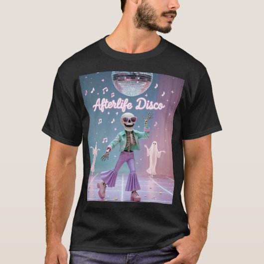 Afterlife Disco – Groovy Skeleton Dance in Pastel  T-Shirt (Vorderseite)