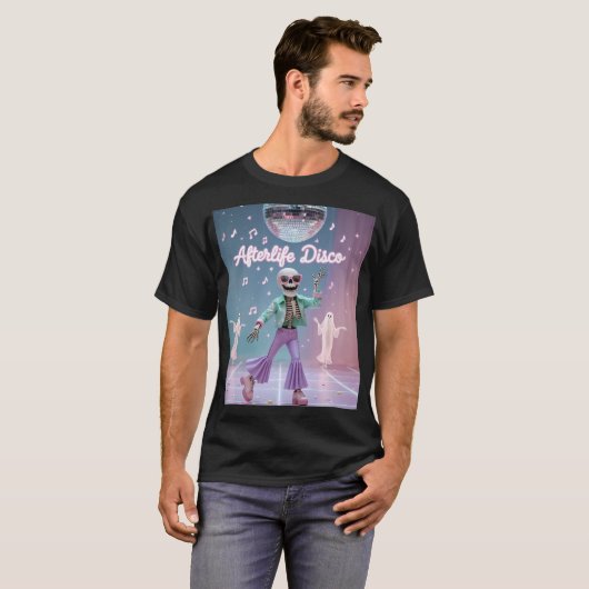 Afterlife Disco – Groovy Skeleton Dance in Pastel T-Shirt (Vorne ganz)