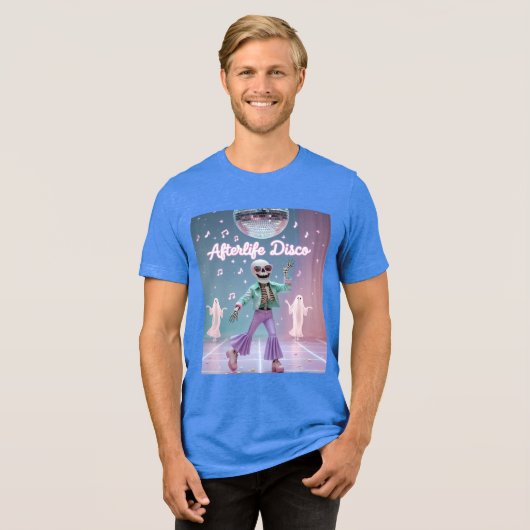 Afterlife Disco – Groovy Skeleton Dance in Pastel  Tri-Blend Shirt (Vorderseite voll)