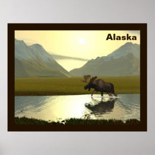 Afternoon Moose Poster