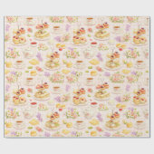 Afternoon Tea Dessert Pattern Geschenkpapier (Flach)
