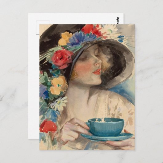 Afternoon Tea - Harrison Fisher Postkarte (Vorne/Hinten)