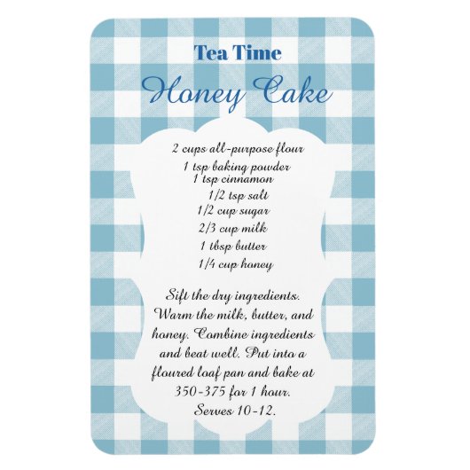 Afternoon Tea Honey Cake Recipe Magnet (Vertikal)