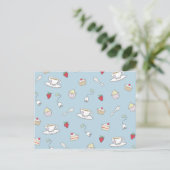 'Afternoon Tea'-Muster Postkarte (Stehend Vorderseite)