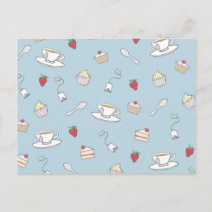 'Afternoon Tea'-Muster Postkarte