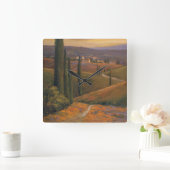 Afternoon Walk I Quadratische Wanduhr (Zuhause)