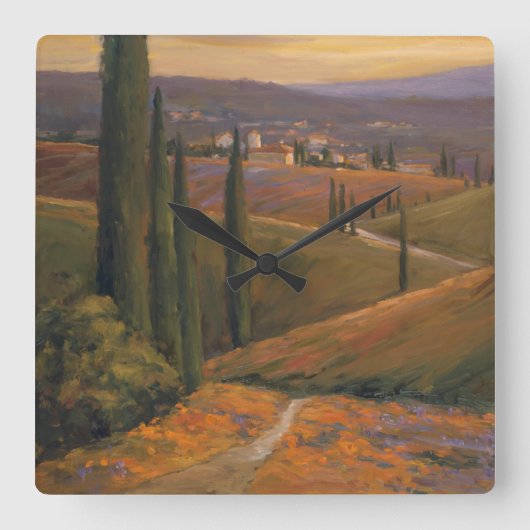 Afternoon Walk I Quadratische Wanduhr (Vorderseite)