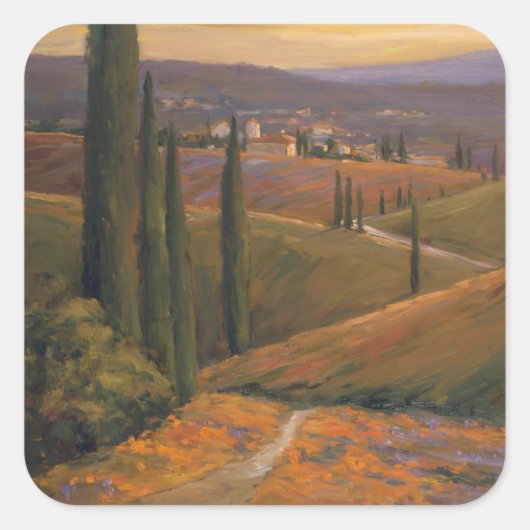 Afternoon Walk I Quadratischer Aufkleber (Vorderseite)