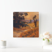 Afternoon Walk II Quadratische Wanduhr (Zuhause)