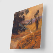 Afternoon Walk II Quadratische Wanduhr (Winkel)