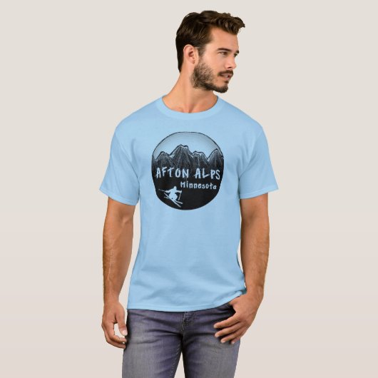 Afton Alpen-Minnesota-Skifahrer T-Shirt (Vorne ganz)