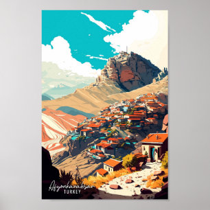 Afyonkarahisar Türkei Vintage Reise Illustration Poster
