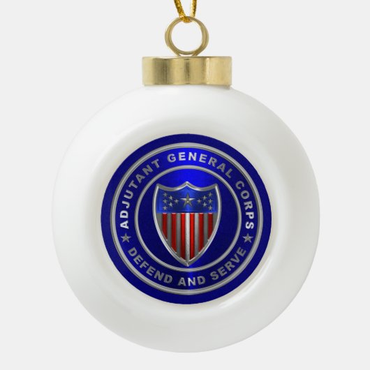 AG Adjutant General Corps Keramik Kugel-Ornament (Vorderseite)