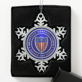 AG Adjutant General Corps Schneeflocken Zinn-Ornament