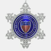 AG Adjutant General Corps Schneeflocken Zinn-Ornament (Vorderseite)