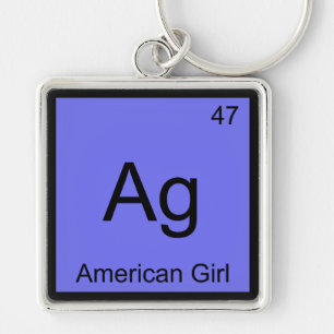 Ag - American Girl Chemie-Element-Symbol-T-Shirt Schlüsselanhänger