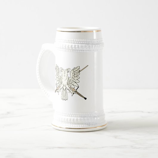 AG Gold und White Eagle Stein Bierglas (Vorderseite Links)