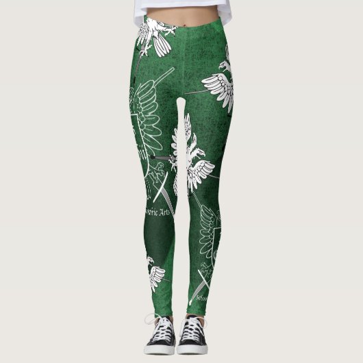 AG "Graffiti" Grüne Leggings (Vorderseite)
