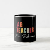 AG Lehrer Landwirtschaft Personalisiert Zweifarbige Tasse (Mittel)