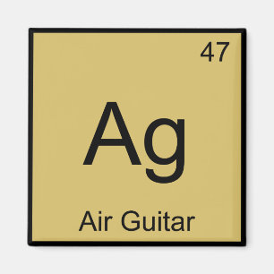 Ag - Luftgitarre Chemie-Elementsymbol Musik-T-Shir Magnet