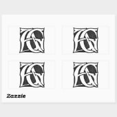 AG Monogram - Initials AG in Gothic Style Letters Rechteckiger Aufkleber (Blatt)