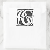 AG Monogram - Initials AG in Gothic Style Letters Rechteckiger Aufkleber (Tasche)