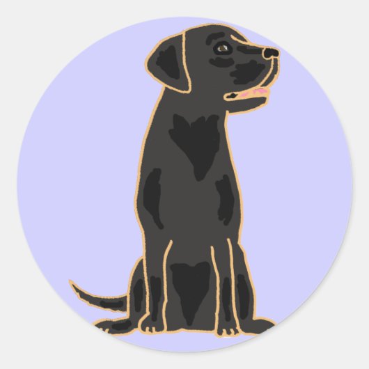 AG - Schwarze Labrador-Rundkleber Runder Aufkleber (Vorderseite)