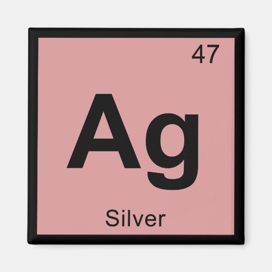Ag - Silver Chemistry Periodic Table Symbol Magnet (Vorne)