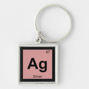 Ag - Silver Chemistry Periodisches Tabellensymbol Schlüsselanhänger