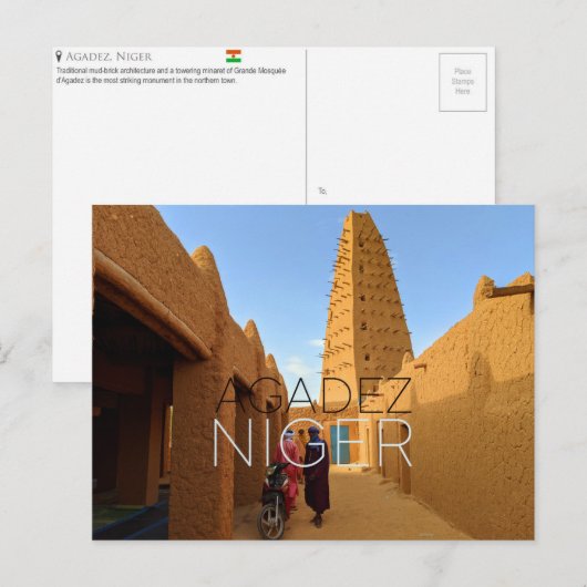 Agadez, Niger Reise-Postkarte Postkarte (Vorne/Hinten)