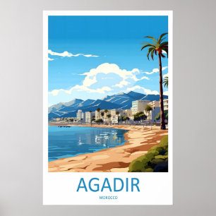 Agadir Reise Druck Wandkunst Agadir Wandbehang Poster
