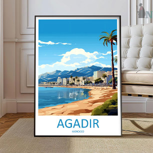 Agadir Reise Druck Wandkunst Agadir Wandbehang  Poster