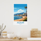 Agadir Travel Print Wall Art Agadir Wall Hanging Poster (Küche)