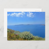 Ägäische Meeresküste Santorini Griechenland Postkarte (Vorne/Hinten)