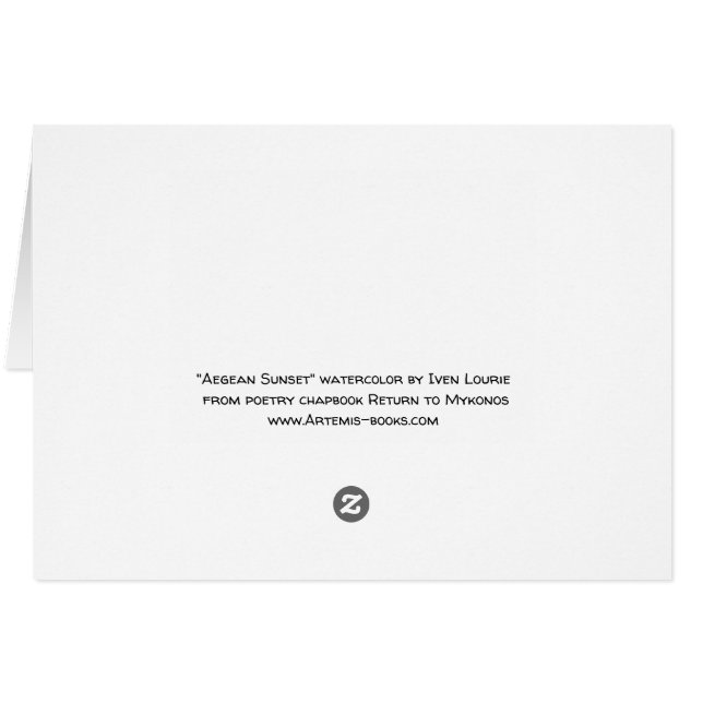 Ägäische Sonnenuntergang-Aquarellkarte (Rückseite Horizontal)