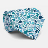 Ägäisches Teal-Mosaikmuster Krawatte (Gerollt)