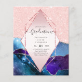 Agaite Glitzer GRADULATION Party lädt Glam CHIC ei (Vorderseite)