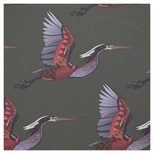 Agami heron dunkles Gewebe Stoff (Muster)